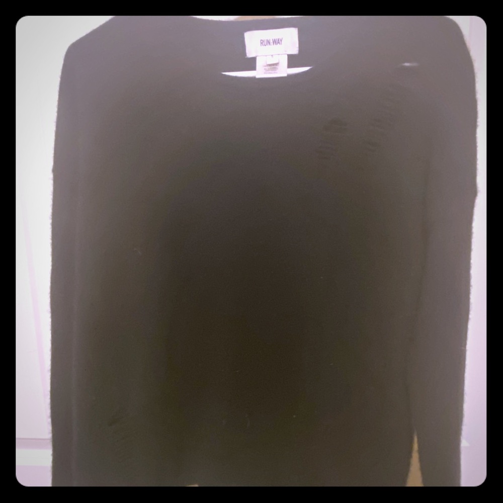 Black Burn out Sweater